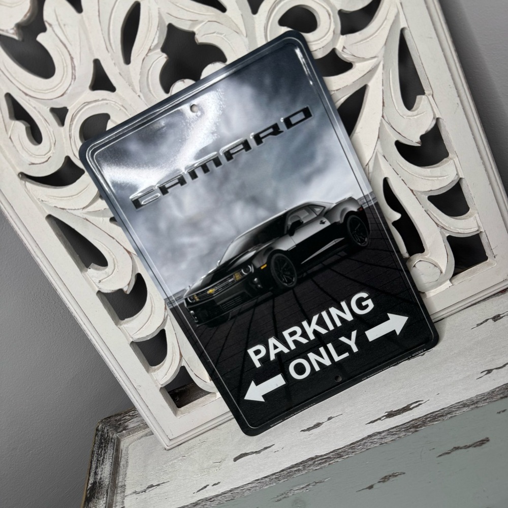 GM Chevrolet Camaro Parking Only Metal Sign Wall Hanging Auto Car Memorabilia